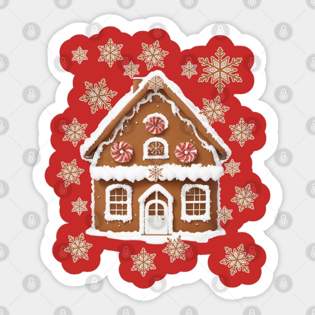 Gingerbread House Cute Snowflakes Cookies Sticker by tamdevo1